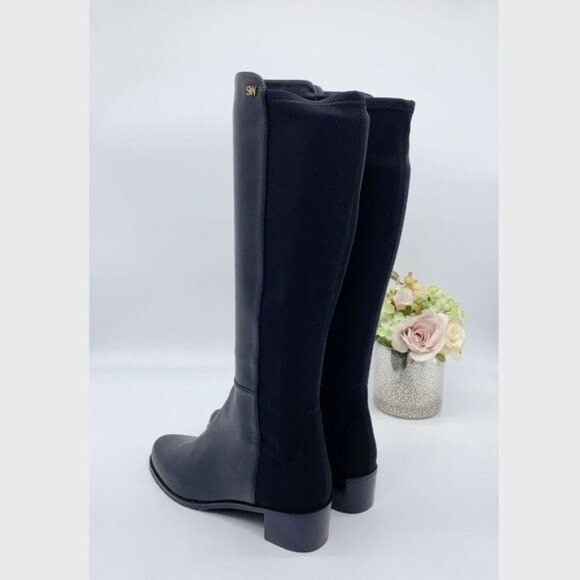 Stuart Weitzman Keelan City Womens Knee High Stretchy Boots Black Leather US 10 - Picture 4 of 11
